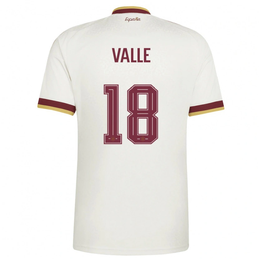Danxen Men Spain Álex Valle #18 Off-White Burgundy Away Jersey 26-28 T-Shirt