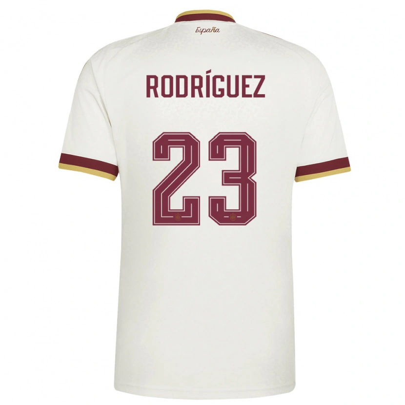 Danxen Men Spain Misa Rodriguez #23 Off-White Burgundy Away Jersey 26-28 T-Shirt