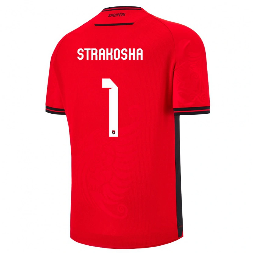 Danxen Women Albania Thomas Strakosha #1 Red Black Home Jersey 26-28 T-Shirt