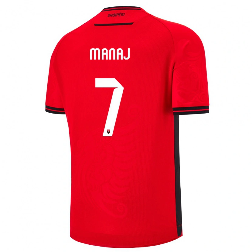 Danxen Women Albania Rey Manaj #7 Red Black Home Jersey 26-28 T-Shirt