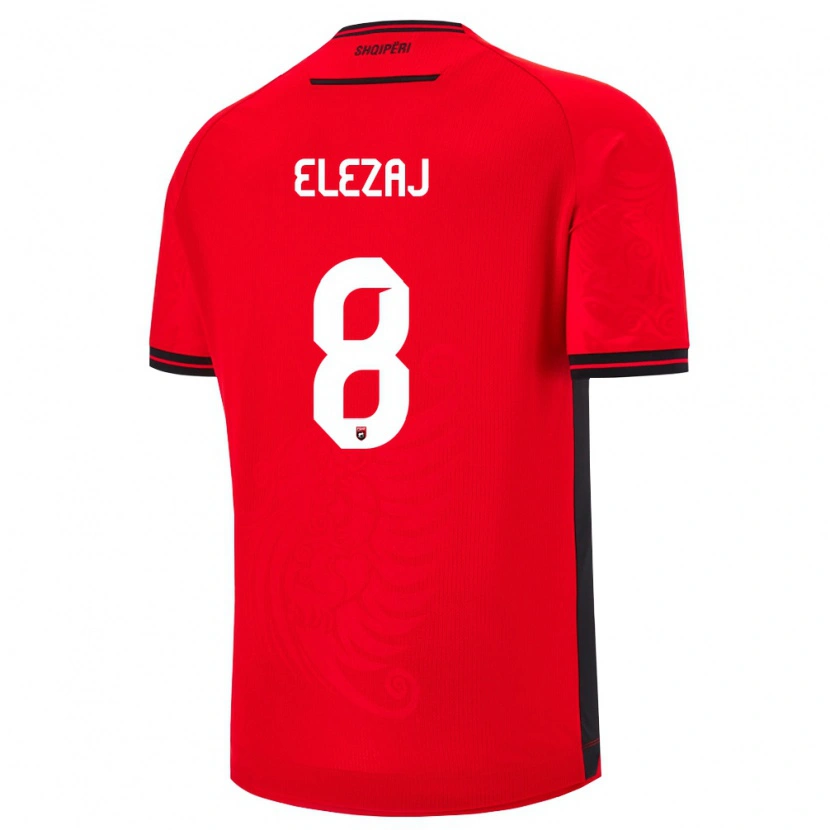 Danxen Women Albania Endrina Elezaj #8 Red Black Home Jersey 26-28 T-Shirt