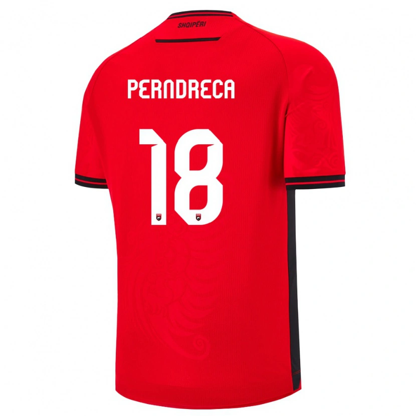 Danxen Women Albania Fabjan Perndreca #18 Red Black Home Jersey 26-28 T-Shirt