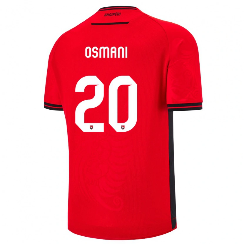 Danxen Women Albania Enes Osmani #20 Red Black Home Jersey 26-28 T-Shirt