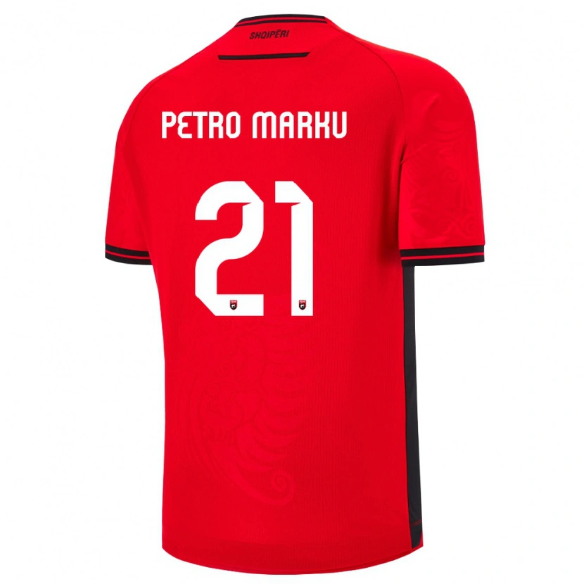 Danxen Women Albania Petro Marku #21 Red Black Home Jersey 26-28 T-Shirt