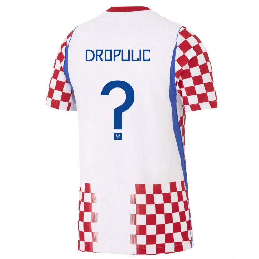 Danxen Women Croatia Filip Dropulic #0 White Red Blue Home Jersey 26-28 T-Shirt