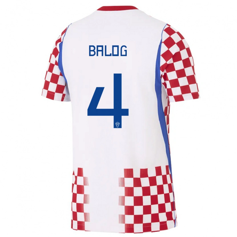 Danxen Women Croatia Leonarda Balog #4 White Red Blue Home Jersey 26-28 T-Shirt
