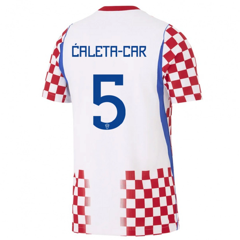 Danxen Women Croatia Duje Caleta-Car #5 White Red Blue Home Jersey 26-28 T-Shirt
