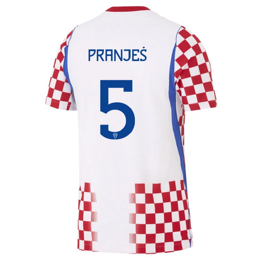 Danxen Women Croatia Katarina Pranjes #5 White Red Blue Home Jersey 26-28 T-Shirt