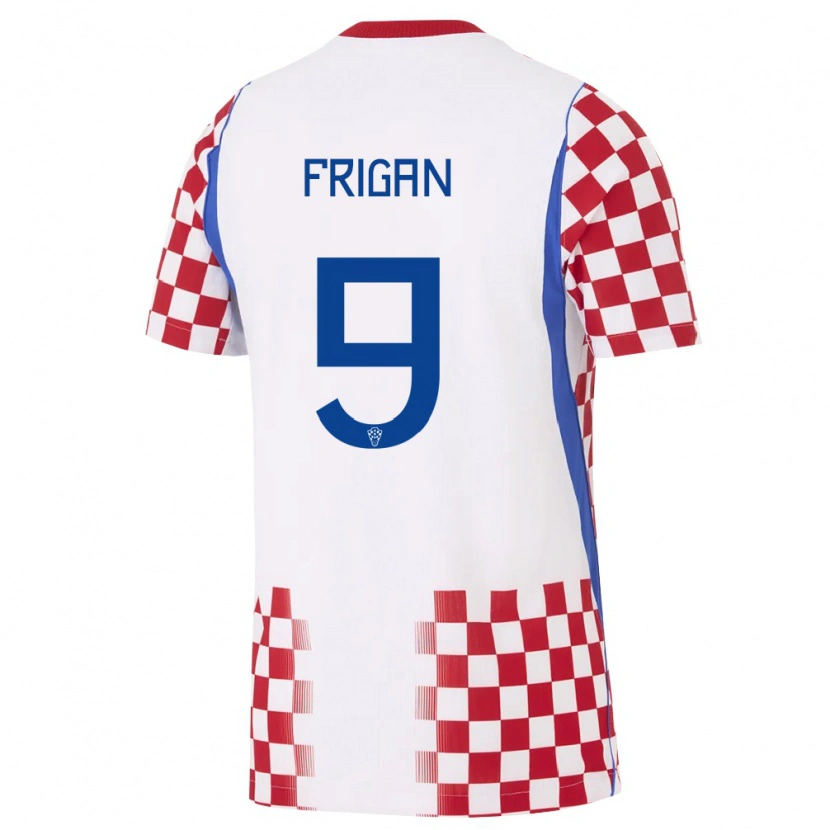 Danxen Women Croatia Matija Frigan #9 White Red Blue Home Jersey 26-28 T-Shirt