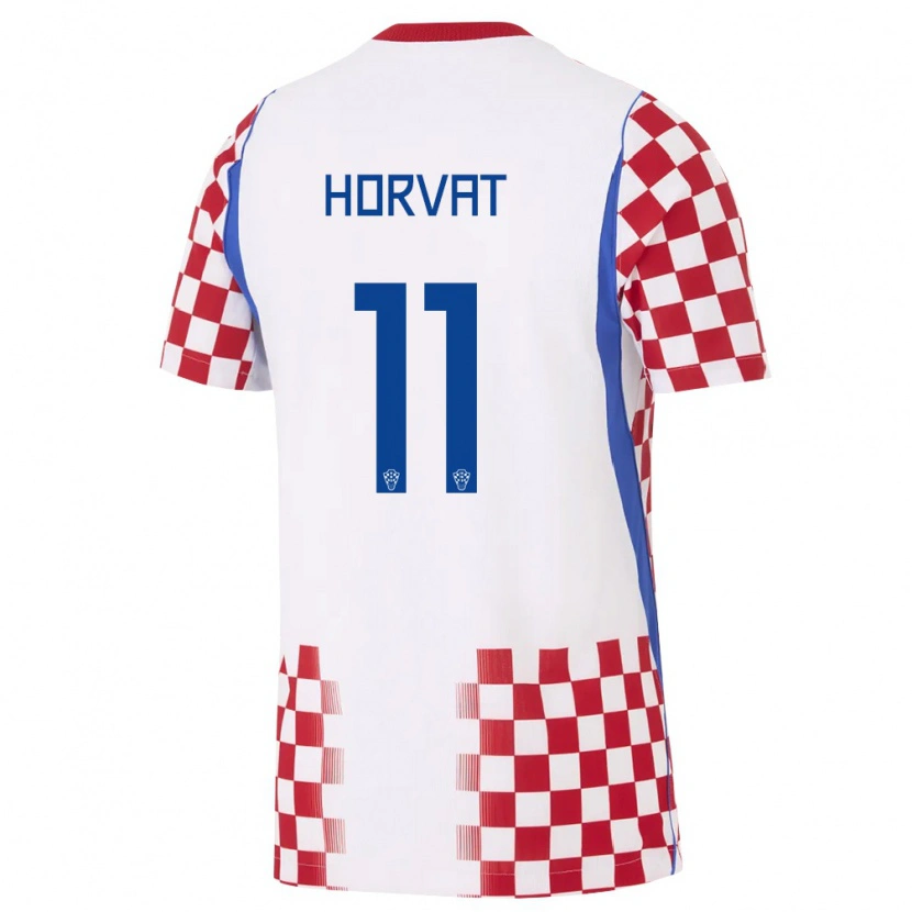 Danxen Women Croatia Patrik Horvat #11 White Red Blue Home Jersey 26-28 T-Shirt