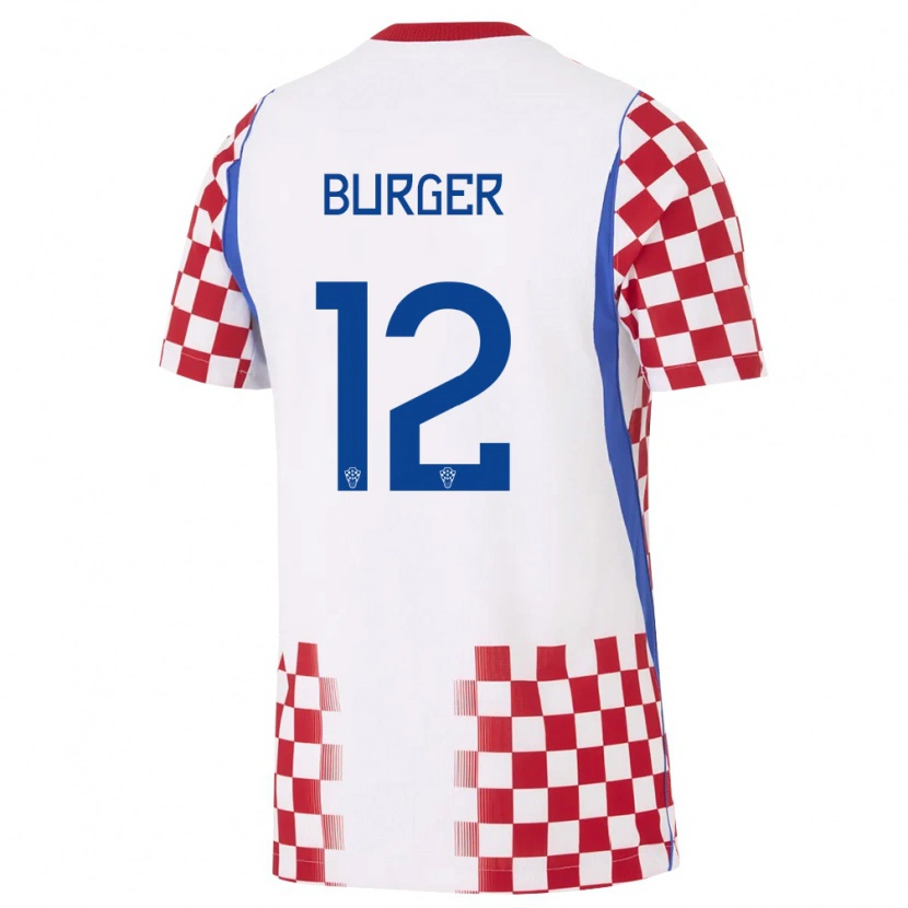 Danxen Women Croatia Roko Burger #12 White Red Blue Home Jersey 26-28 T-Shirt