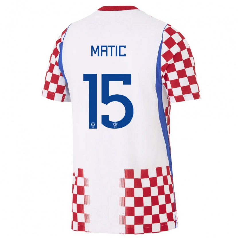 Danxen Women Croatia Nikolas Matic #15 White Red Blue Home Jersey 26-28 T-Shirt