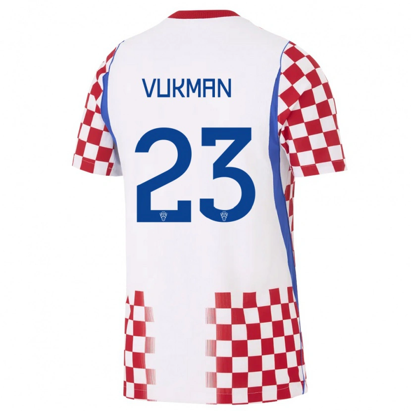 Danxen Women Croatia Jozo Vukman #23 White Red Blue Home Jersey 26-28 T-Shirt