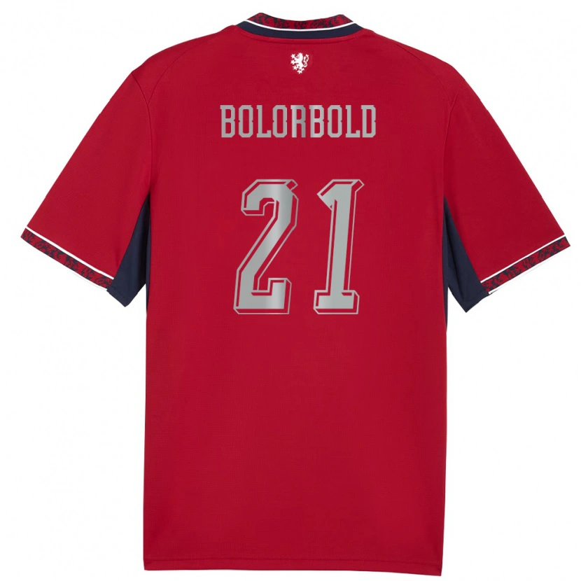 Danxen Women Czech Republic Chinguun Bolorbold #21 Red White Navy Home Jersey 26-28 T-Shirt