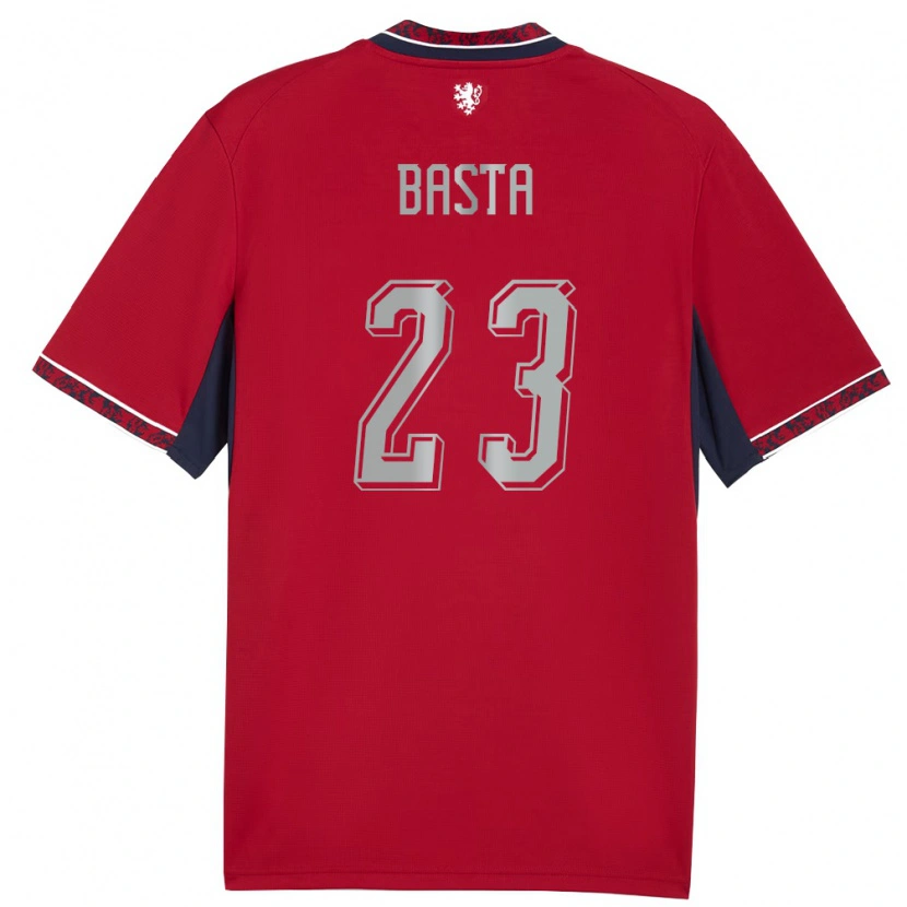 Danxen Women Czech Republic Daniel Basta #23 Red White Navy Home Jersey 26-28 T-Shirt