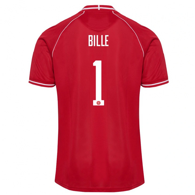 Danxen Women Denmark Villads Bille #1 Red White Home Jersey 26-28 T-Shirt