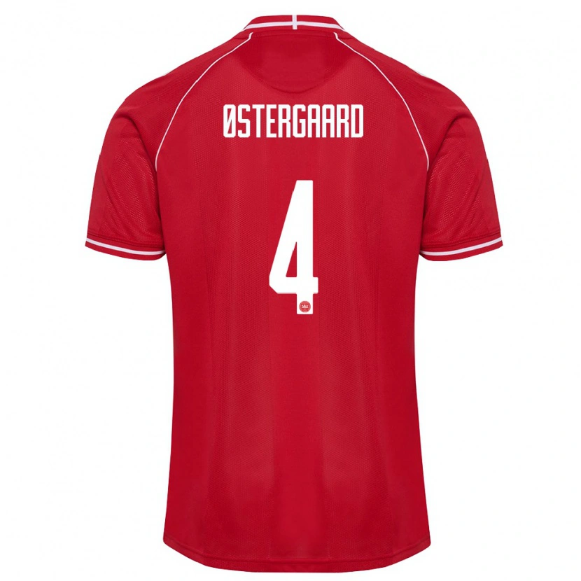 Danxen Women Denmark Marcus Østergaard #4 Red White Home Jersey 26-28 T-Shirt