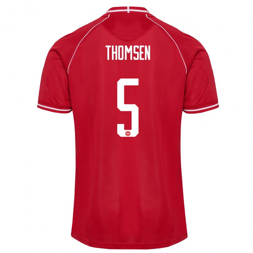 Danxen Women Denmark Rilke Thomsen #5 Red White Home Jersey 26-28 T-Shirt