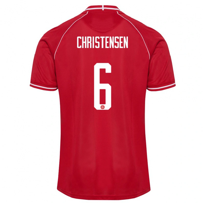 Danxen Women Denmark Andreas Christensen #6 Red White Home Jersey 26-28 T-Shirt