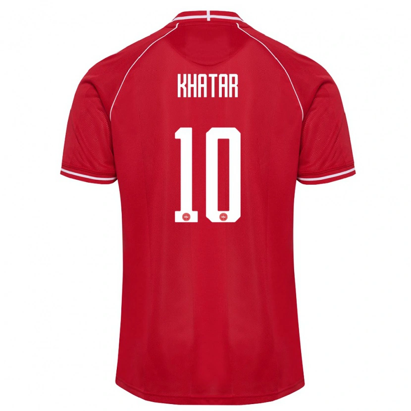 Danxen Women Denmark Omran Khatar #10 Red White Home Jersey 26-28 T-Shirt