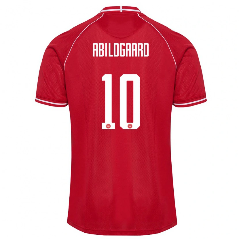 Danxen Women Denmark Lasse Abildgaard #10 Red White Home Jersey 26-28 T-Shirt