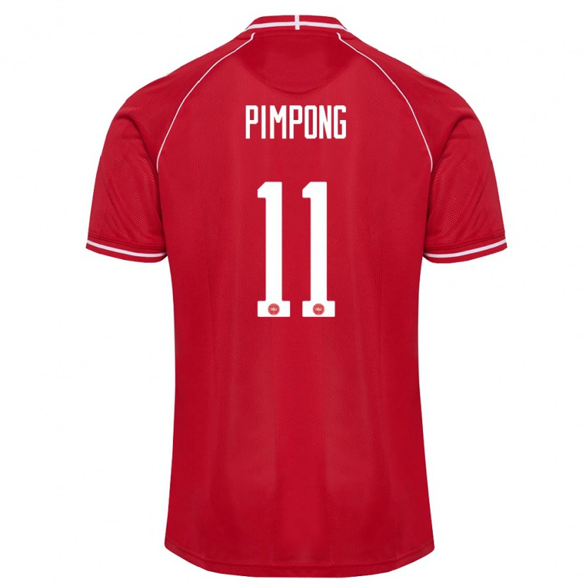 Danxen Women Denmark Malik Pimpong #11 Red White Home Jersey 26-28 T-Shirt