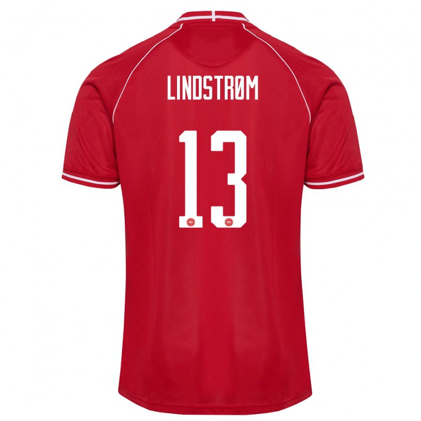 Danxen Women Denmark Jesper Lindstrøm #13 Red White Home Jersey 26-28 T-Shirt