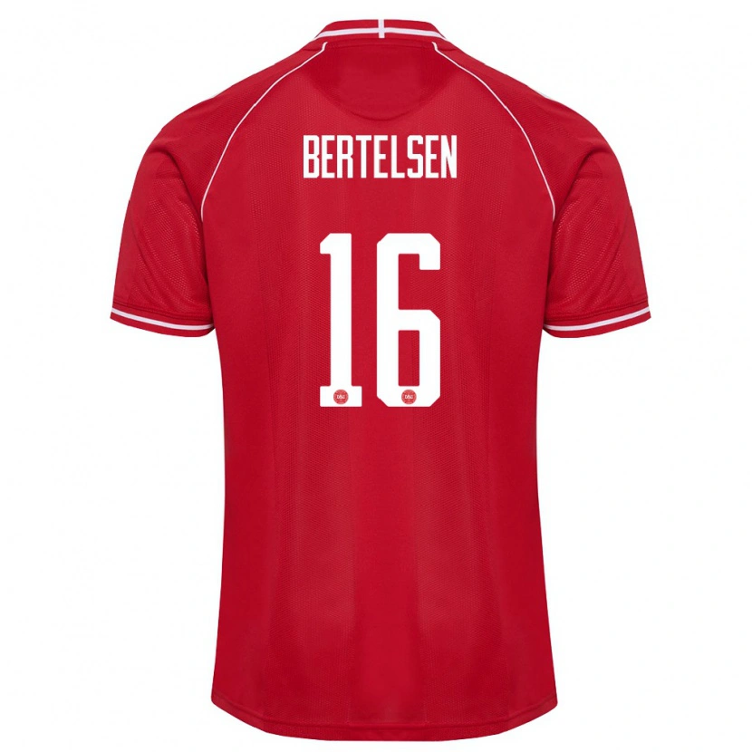 Danxen Women Denmark Villads Bertelsen #16 Red White Home Jersey 26-28 T-Shirt