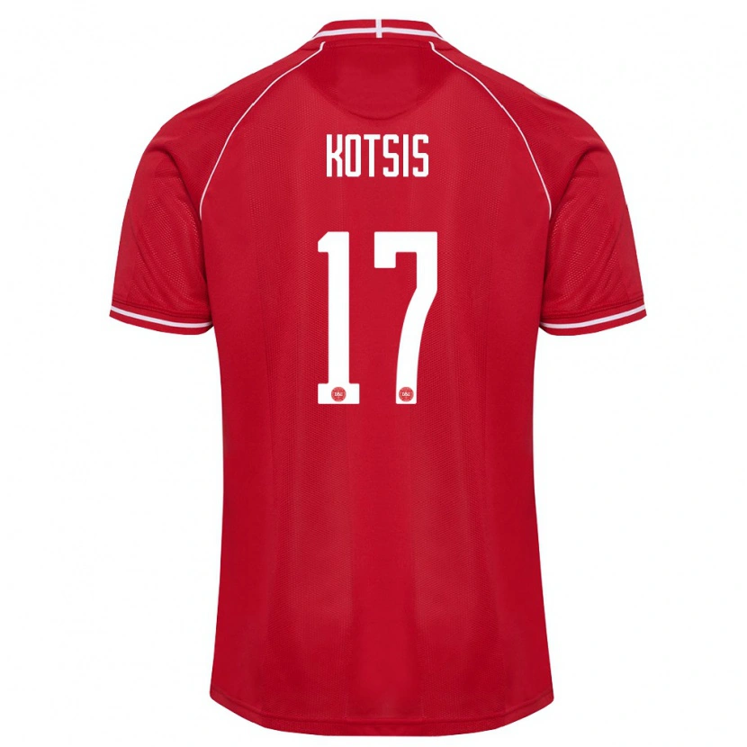 Danxen Women Denmark Karl Kotsis #17 Red White Home Jersey 26-28 T-Shirt