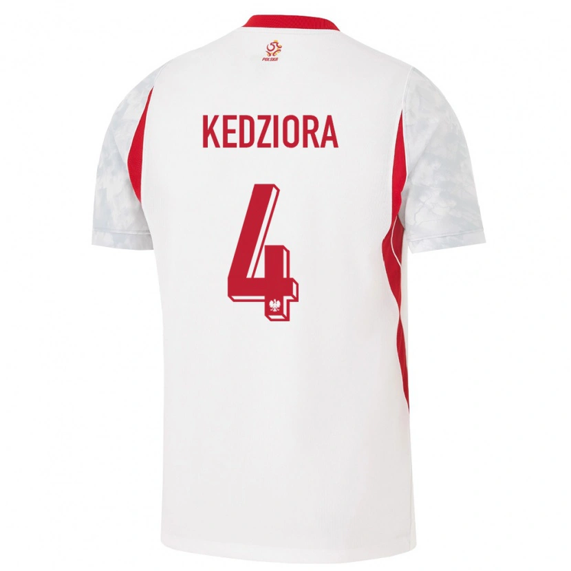 Danxen Women Poland Tomasz Kedziora #4 White Red Gray Home Jersey 26-28 T-Shirt
