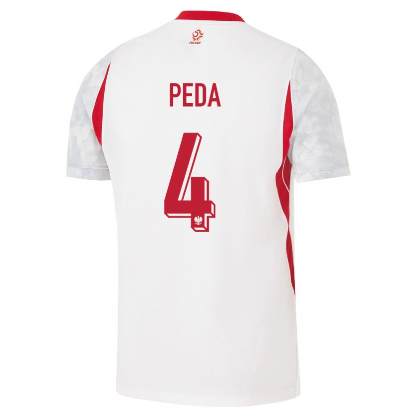 Danxen Women Poland Patryk Peda #4 White Red Gray Home Jersey 26-28 T-Shirt