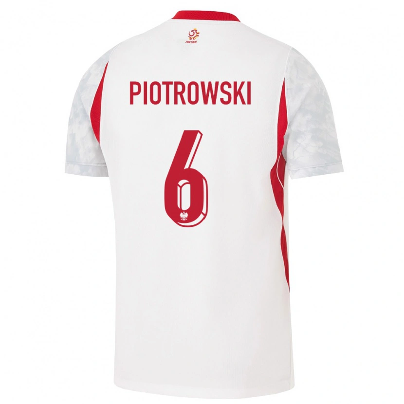 Danxen Women Poland Jakub Piotrowski #6 White Red Gray Home Jersey 26-28 T-Shirt
