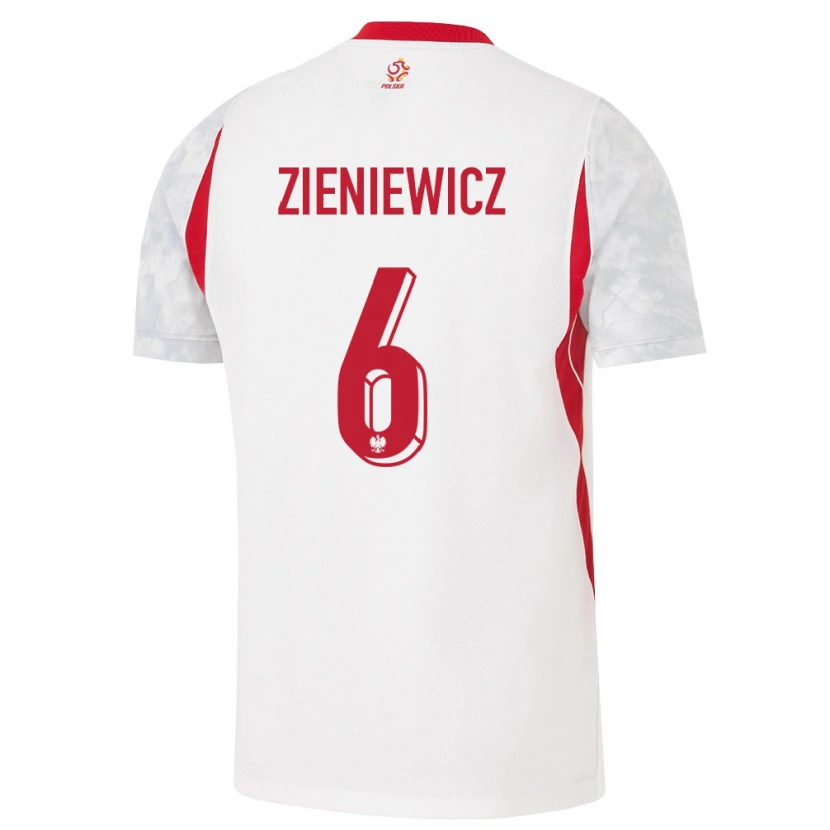 Danxen Women Poland Wiktoria Zieniewicz #6 White Red Gray Home Jersey 26-28 T-Shirt