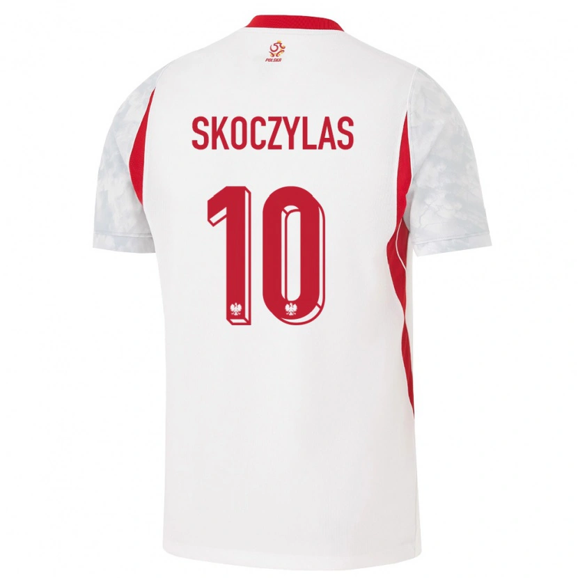 Danxen Women Poland Mateusz Skoczylas #10 White Red Gray Home Jersey 26-28 T-Shirt