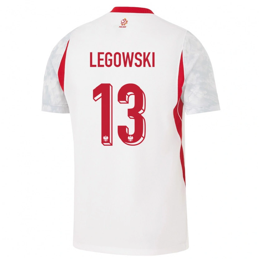 Danxen Women Poland Mateusz Legowski #13 White Red Gray Home Jersey 26-28 T-Shirt