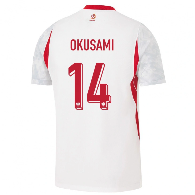 Danxen Women Poland Jakub Okusami #14 White Red Gray Home Jersey 26-28 T-Shirt