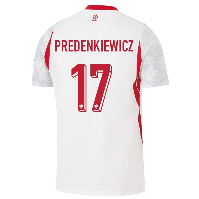 Danxen Women Poland Marcel Predenkiewicz #17 White Red Gray Home Jersey 26-28 T-Shirt