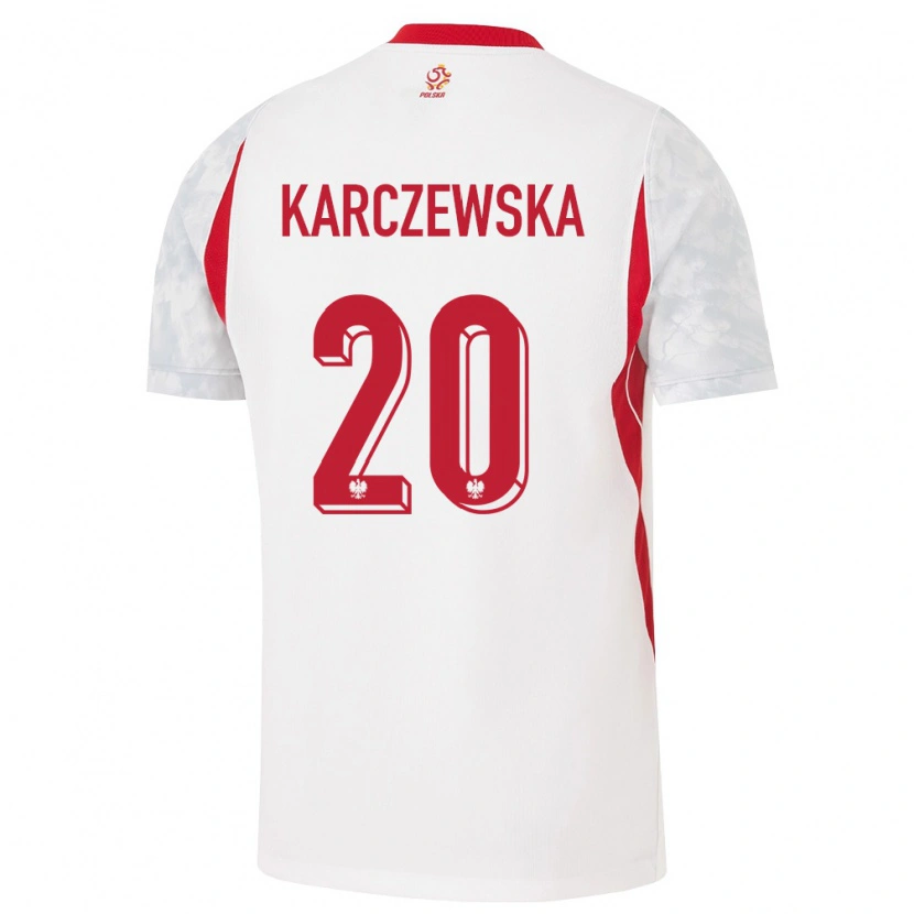 Danxen Women Poland Nikola Karczewska #20 White Red Gray Home Jersey 26-28 T-Shirt