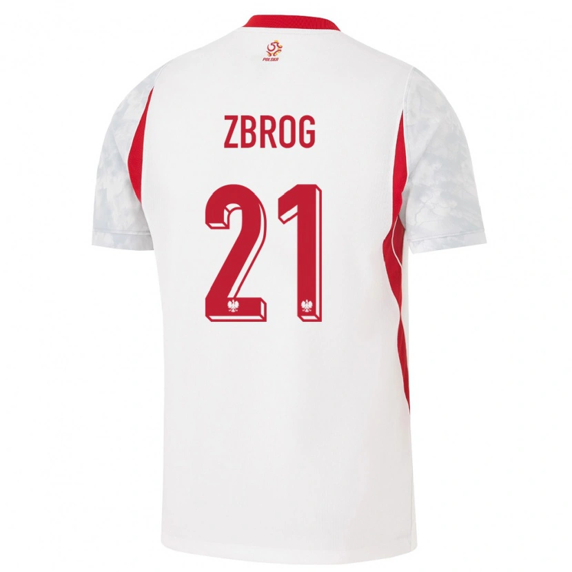 Danxen Women Poland Jakub Zbróg #21 White Red Gray Home Jersey 26-28 T-Shirt