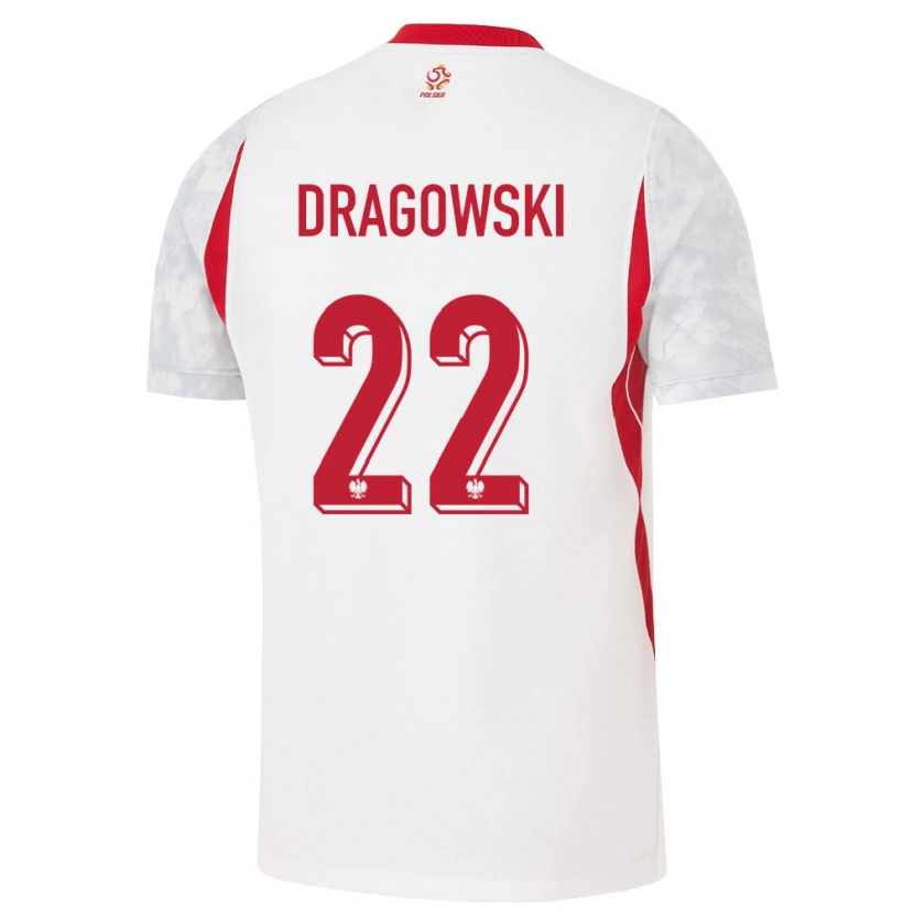 Danxen Women Poland Bartłomiej Drągowski #22 White Red Gray Home Jersey 26-28 T-Shirt