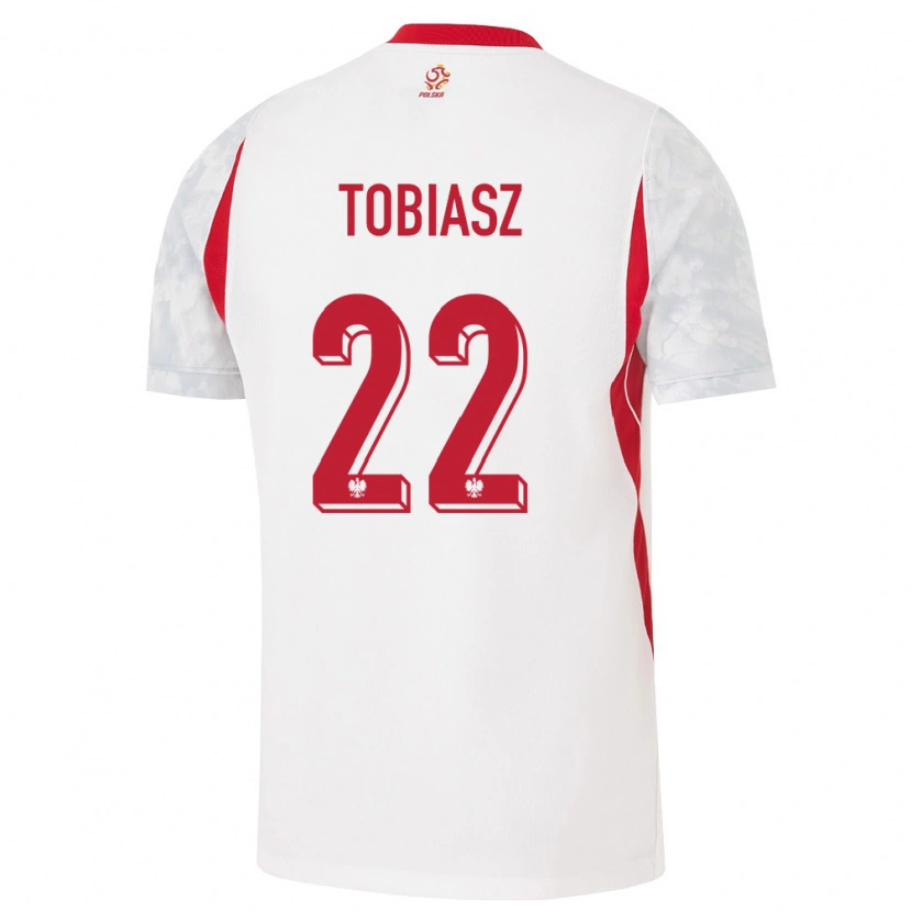 Danxen Women Poland Kacper Tobiasz #22 White Red Gray Home Jersey 26-28 T-Shirt