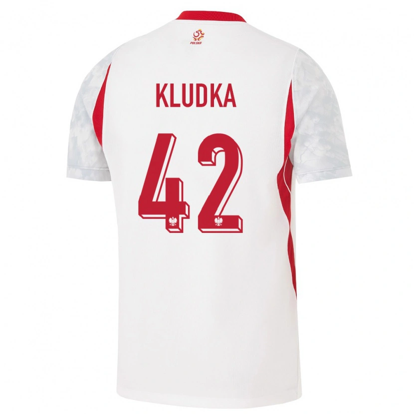 Danxen Women Poland Bartlomiej Kludka #42 White Red Gray Home Jersey 26-28 T-Shirt
