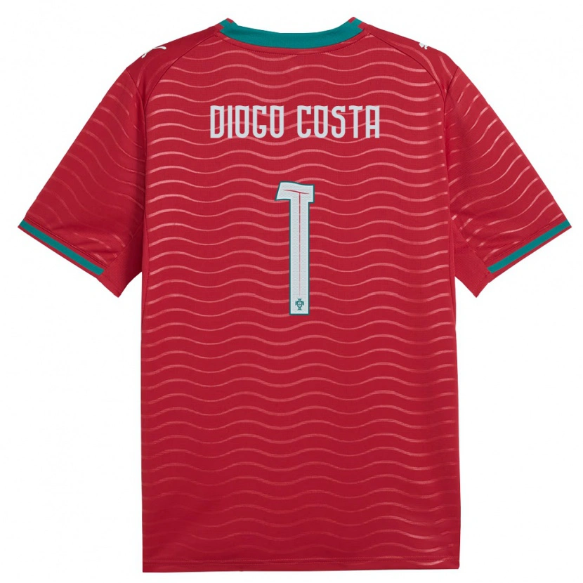 Danxen Women Portugal Diogo Costa #1 Red Green White Home Jersey 26-28 T-Shirt