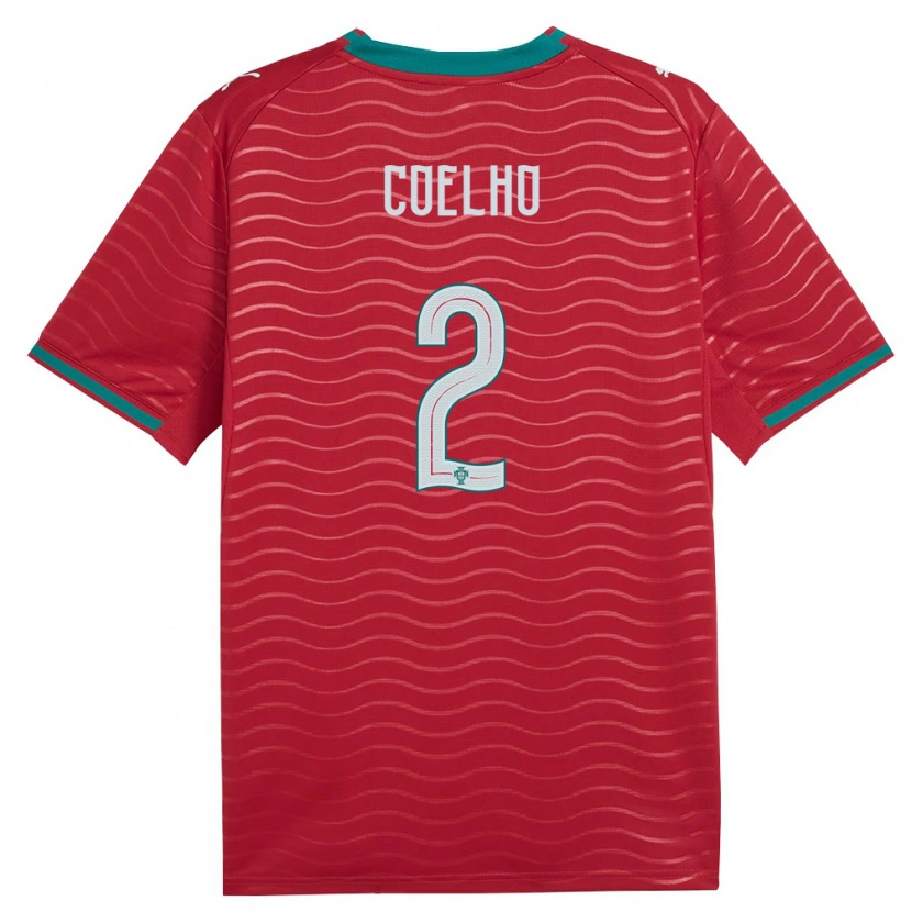 Danxen Women Portugal Diogo Coelho #2 Red Green White Home Jersey 26-28 T-Shirt