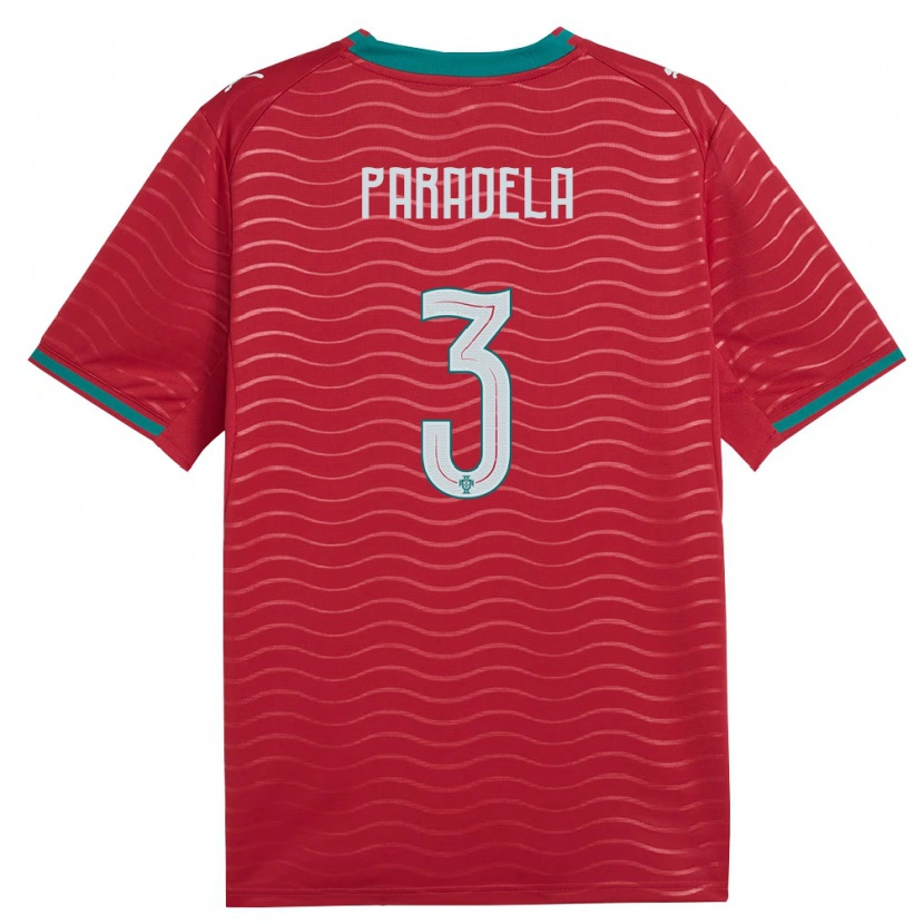 Danxen Women Portugal Gabriel Paradela #3 Red Green White Home Jersey 26-28 T-Shirt
