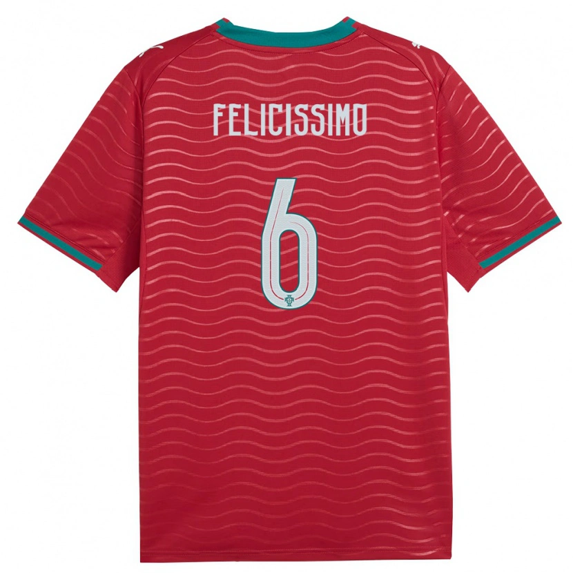 Danxen Women Portugal Eduardo Felicíssimo #6 Red Green White Home Jersey 26-28 T-Shirt