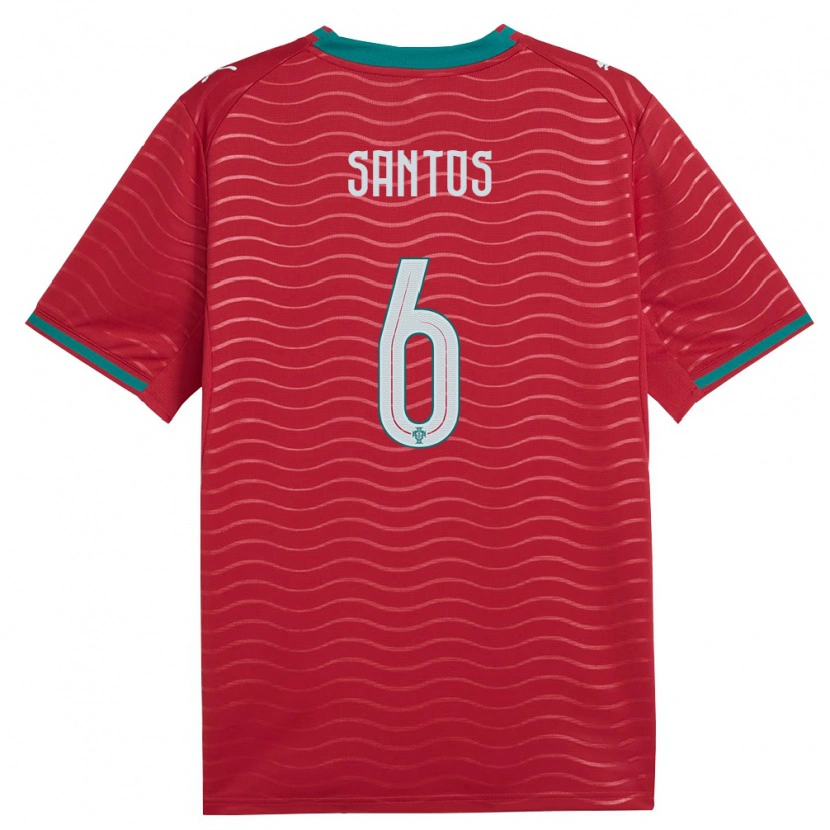 Danxen Women Portugal Vasco Santos #6 Red Green White Home Jersey 26-28 T-Shirt