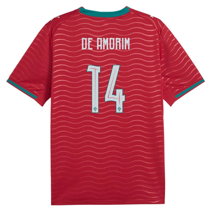 Danxen Women Portugal Mathias De Amorim #14 Red Green White Home Jersey 26-28 T-Shirt