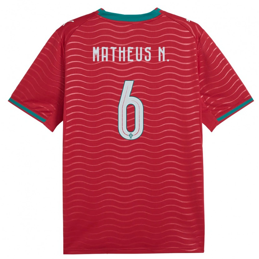 Danxen Women Portugal Matheus Nunes #6 Red Green White Home Jersey 26-28 T-Shirt