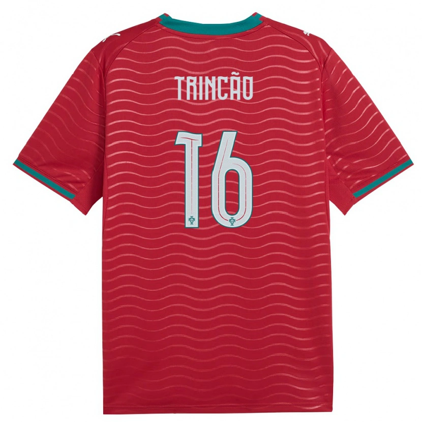 Danxen Women Portugal Francisco Trincão #16 Red Green White Home Jersey 26-28 T-Shirt